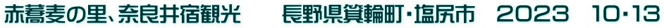 赤蕎麦の里、奈良井宿観光　　長野県箕輪町・塩尻市　２０２３　１０・１３